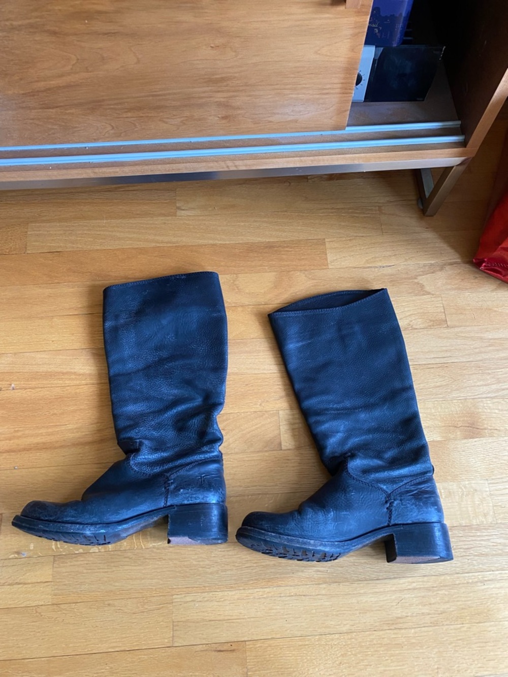 Frye Black Mid-Calf Leather Boots - Picture 4 of 7